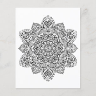 Black and White Mandala Adult Colouring Page