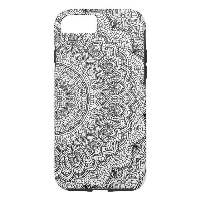 Black and white Mandala Case-Mate iPhone Case (Back)