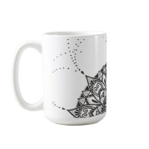 Black and white mandala coffee mug