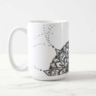 Black and white mandala coffee mug