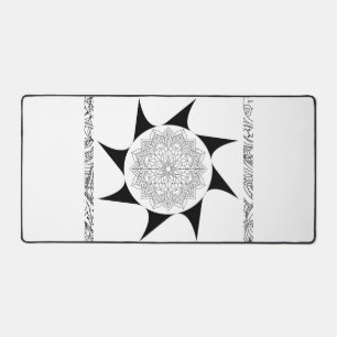 Black and White Mandala Desk Mat
