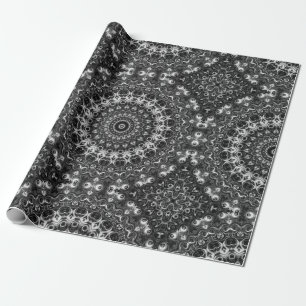 Black and White Mandala Geometric Design Wrapping Paper