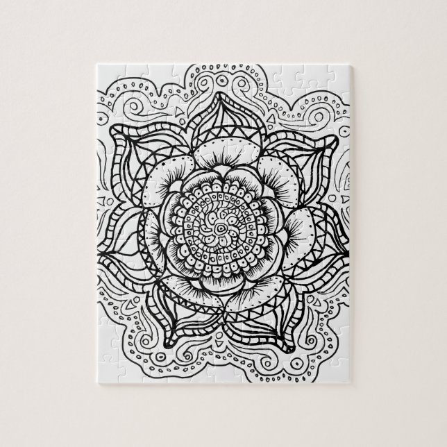 Black and White Mandala Jigsaw Puzzle (Vertical)