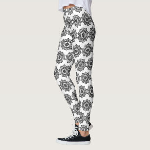 Black and White Mandala Leggins Leggings