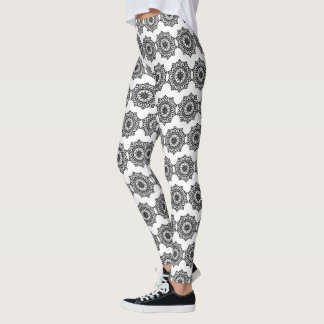 Black and White Mandala Leggins Leggings