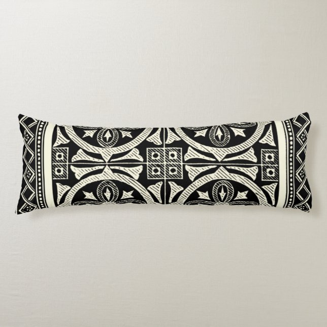 Black and White Mandala Motif by Vision Studio Body Cushion (Front)