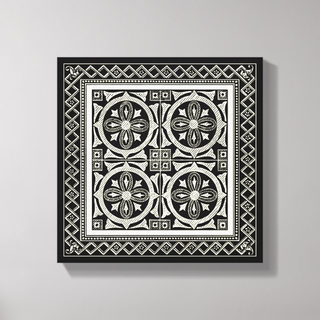 Black and White Mandala Motif by Vision Studio Canvas Print (Front)