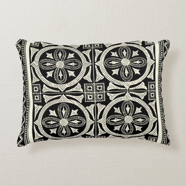Black and White Mandala Motif by Vision Studio Decorative Cushion (Front)