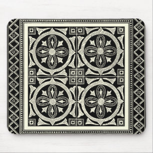 Black and White Mandala Motif by Vision Studio Mouse Mat