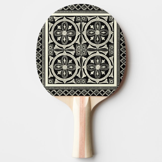 Black and White Mandala Motif by Vision Studio Ping Pong Paddle (Front)