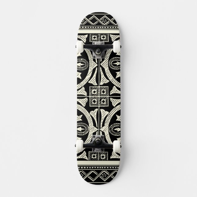 Black and White Mandala Motif by Vision Studio Skateboard (Front)