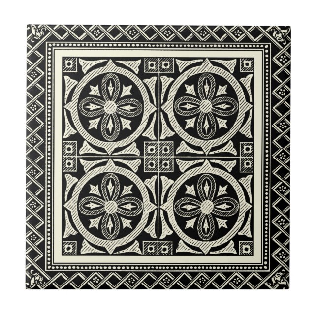 Black and White Mandala Motif by Vision Studio Tile (Front)