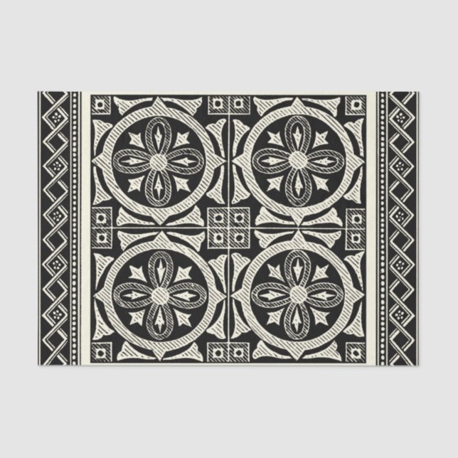Black and White Mandala Motif by Vision Studio Tissue Paper (Front)