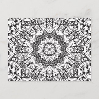 Black and White Mandala Postcard