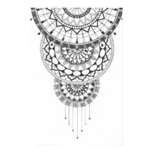 Black and white mandala print