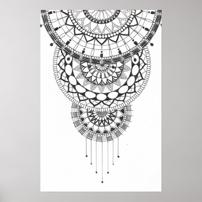 Black and white mandala print (Front)