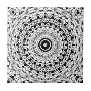 Black And White Mandala Tile