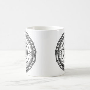 Black and White mandala with yin yang Coffee Mug