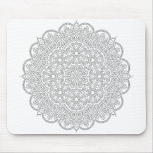 Black and White Mandala You Can Colour Mouse Mat