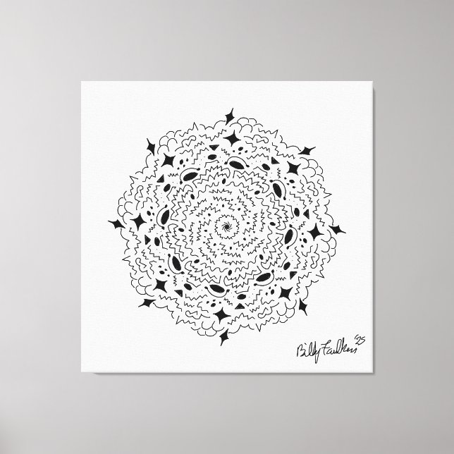 Black and White Mandella Canvas Print (Front)