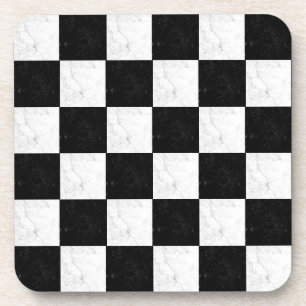 Black and White Marble Beverage Coaster