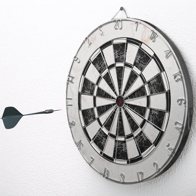 Black and White Marble Classic Elegant             Dartboard (Creator Uploaded)
