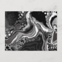 Black and White Marble Digital Fluid Art