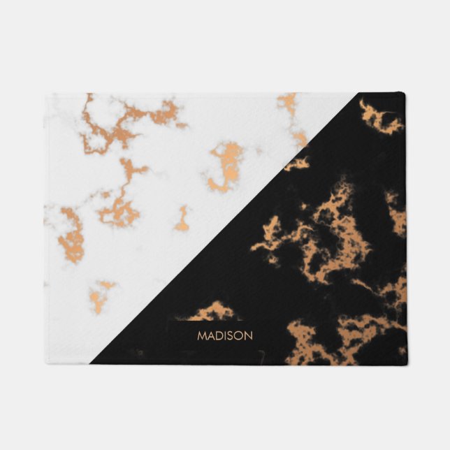 Black and White Marble Doormat (Front)