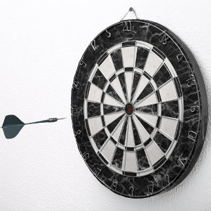 Black and White Marble Elegant Classic  Dartboard