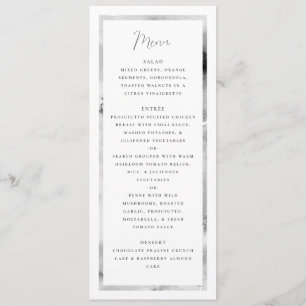 Black and White Marble Frame Formal Script Wedding Menu