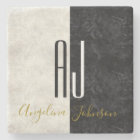 Black and White Marble Initials Monogrammed