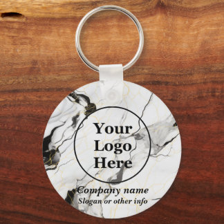 Black and white marble key ring