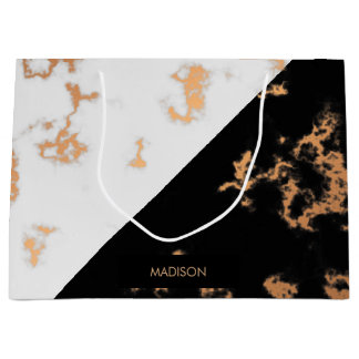Black and White Marble Large Gift Bag