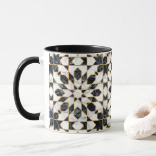Black and White Marble Moroccan Mosaic Mug
