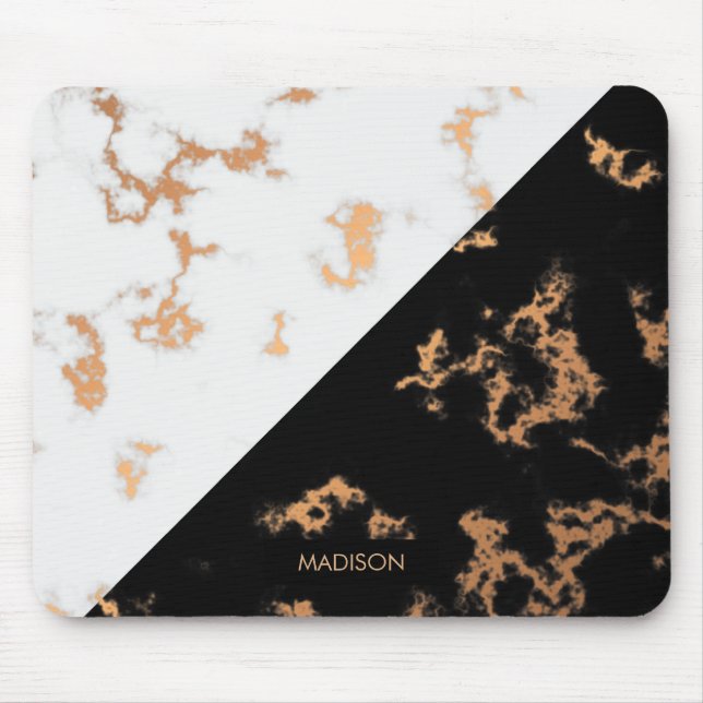 Black and White Marble Mouse Mat (Front)