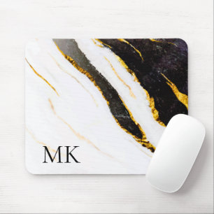 Black and White Marble Mouse Mat