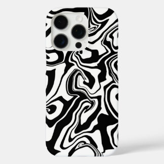 Black and white marble - paper marbling style iPhone 16 pro case