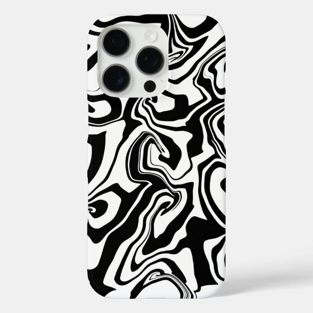 Black and white marble - paper marbling style Case-Mate iPhone case (Back)