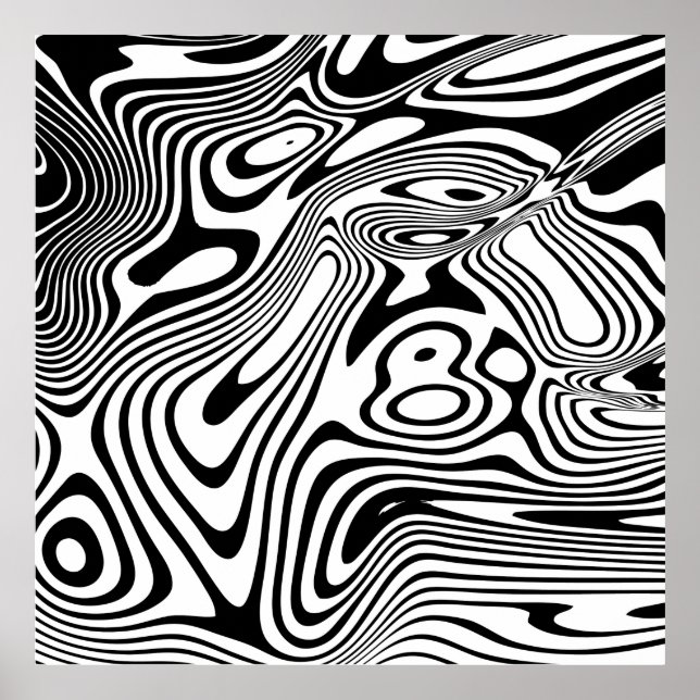 Black and White Marble Pattern Poster (Front)