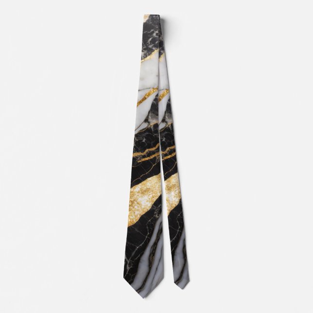 Black and White Marble Pattern with Gold Tie (Front)
