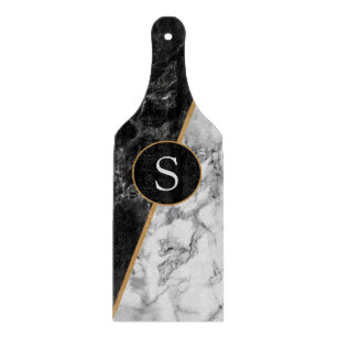 Black and White Marble Personalised Cutting Board