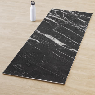 Black and White Marble Print Yoga Mat