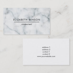black and white marble professional elegant plain business card