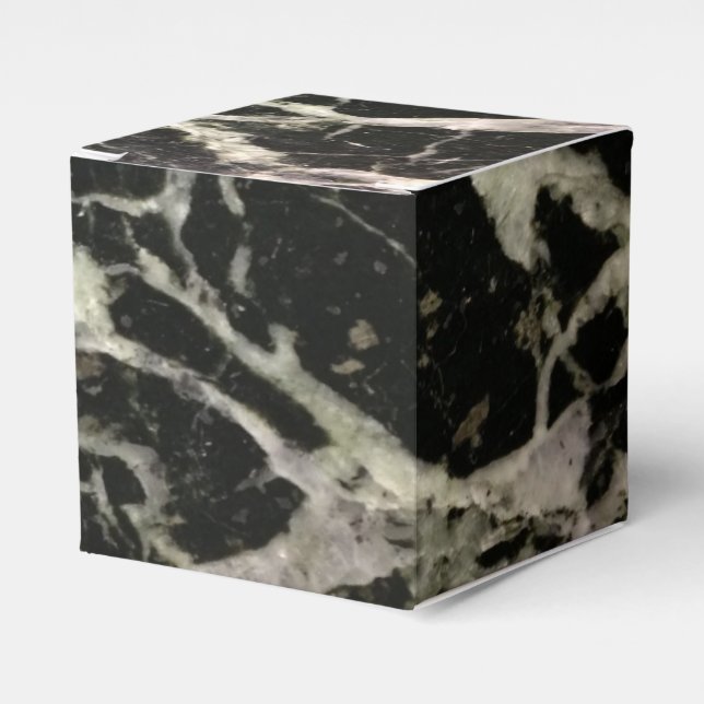 Black and White Marble Stone Favour Box (Front Side)