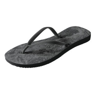 Black and White Marble Swirl Abstract Flip Flops