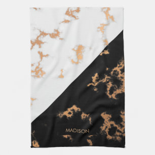 Black and White Marble Tea Towel