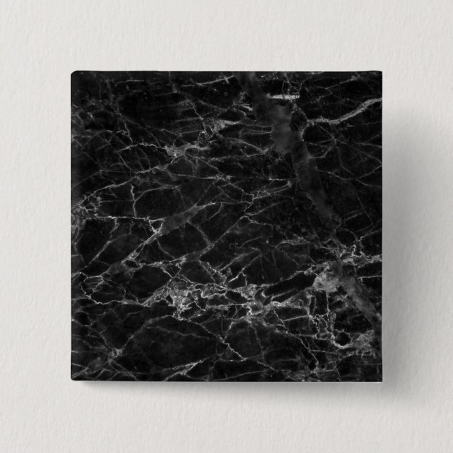 Black and White Marble Texture 15 Cm Square Badge (Front)
