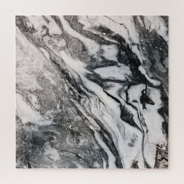 Black and White Marble Texture Pattern Jigsaw Puzzle (Vertical)