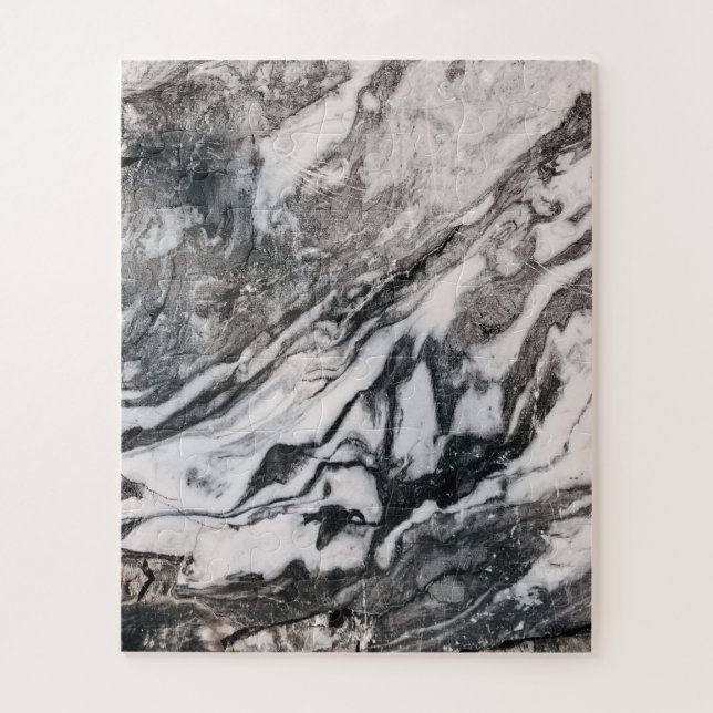 Black and White Marble Texture Pattern Jigsaw Puzzle (Vertical)