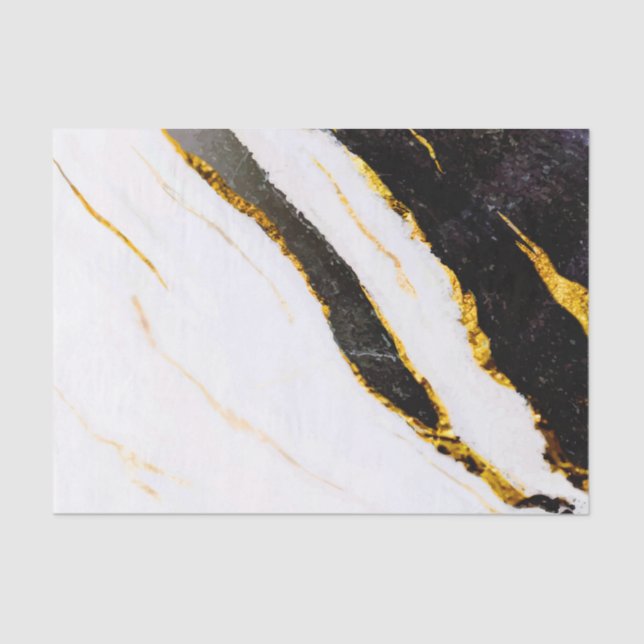 Black and White Marble Tissue Paper (Front)